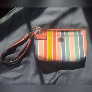 Coach Pastel Striped Wristlet